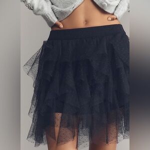 NWT Anthropologie Cheri Ruffle Tulle Mini Skirt